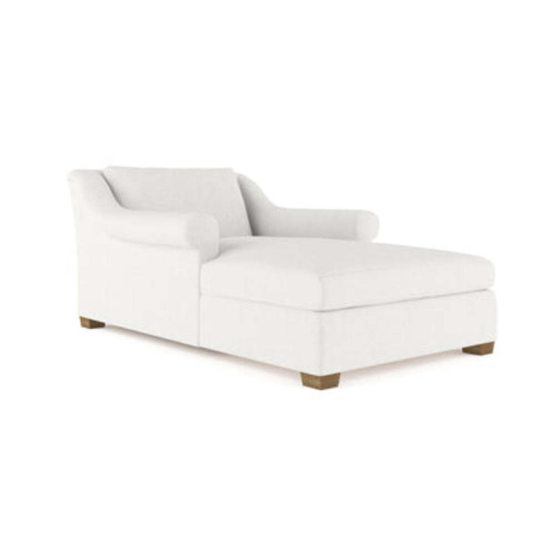 Thompson Chaise Lounge, Plush Velvet Blue Print, Weathered