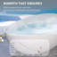 Baignoire autoportante de 63 po à surface solide, baignoire de trempage autoportante en résine d'ingénierie de luxe avec trop-plein et bonde escamotable pour salle de bain contemporaine, blanc brillant
