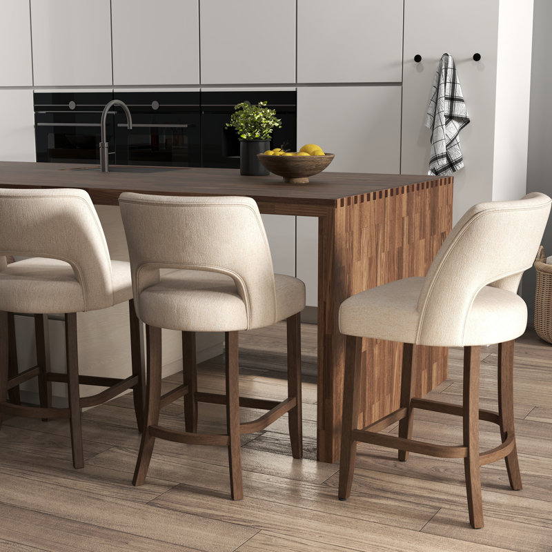 Bisto Upholstered Counter Height Bar Stool - Solid Wood