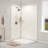 FlexStone Elegance 2-Panel 48"W x 36"D x 80"H Corner Shower Surround in Botticino Cream-34110282