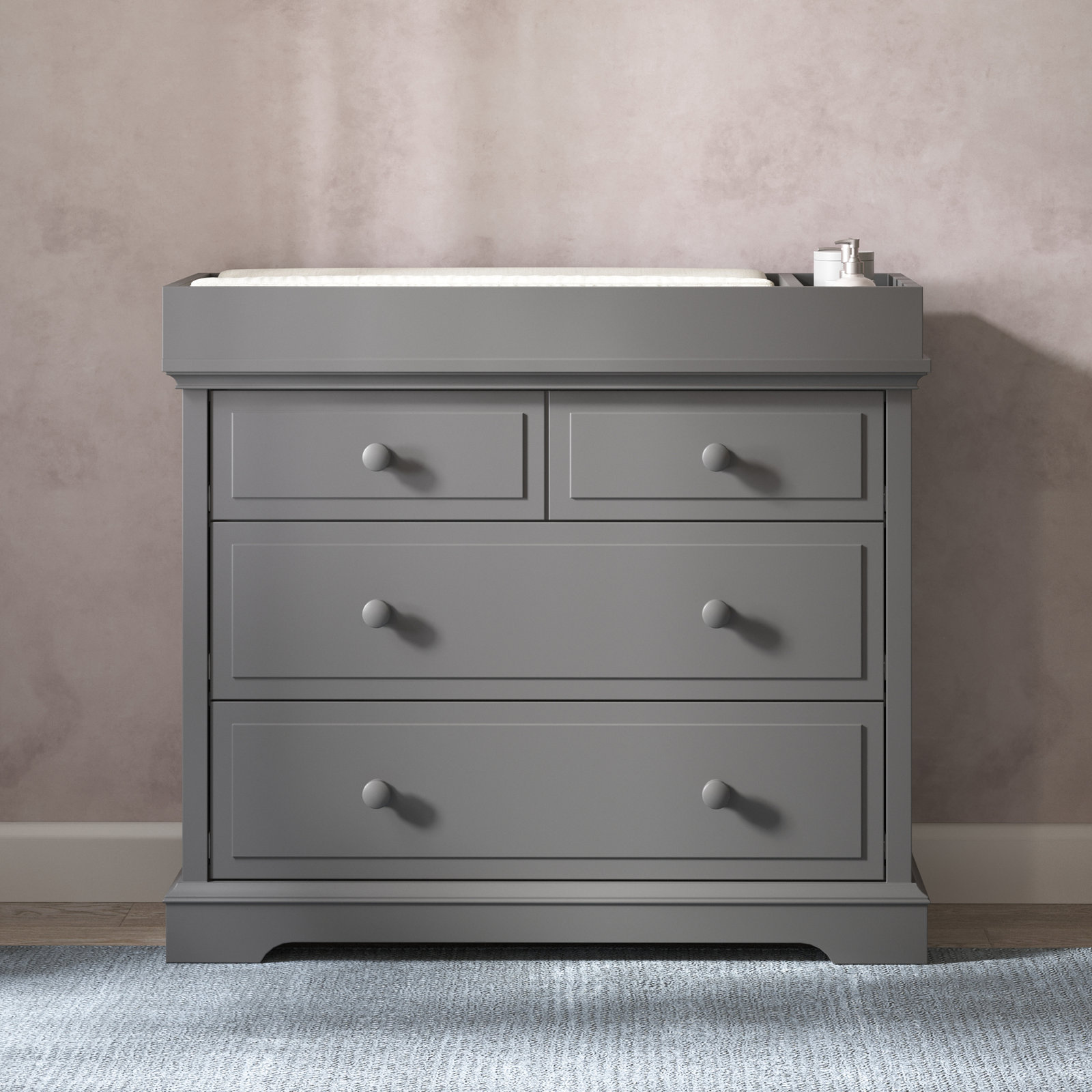 Universal Changing Table Topper, Cool Gray