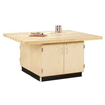 Shain 64 in. L x 54 in. W Rectangle Workstation with Sink Included