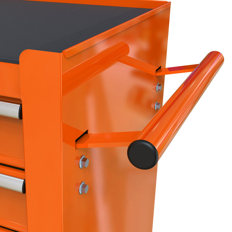 Chariot à outils multifonctionnel avec 4 roulettes, Orange