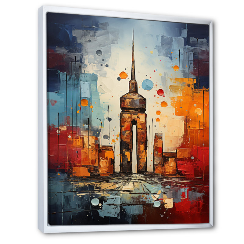 Allemagne Allemagne, restes de mur sur toile, H 32 po x l 24 po x P 1 po, Cadre flottant blanc