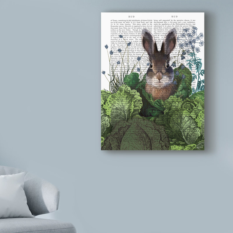 « chou correctif lapin text 4 », reproduction d’impression sur toile tendue, H 19 po x l 14 po x P 2 po