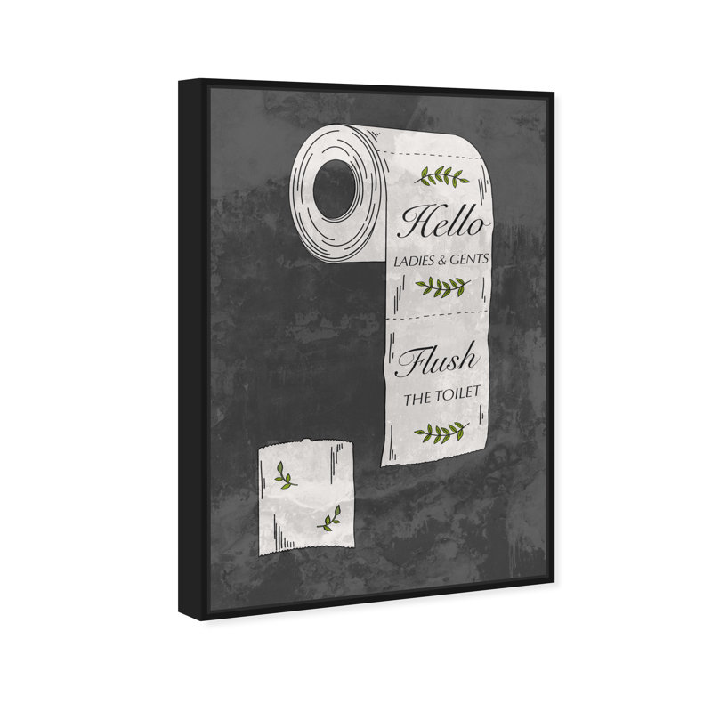 Papier toilette Enough - impression sur toile, Cadre noir, H 16 po x l 11 po
