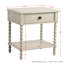 Table de chevet - Bois massif avec blanchi naturel, glissière de tiroir en métal, assemblage simple, l 24 po x P 18 po H 26 po en charisme, objet facile à assembler