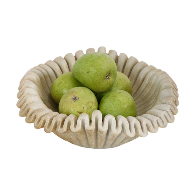 Sheherazade Home Marble Fruit Bowl, White