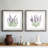 Lavender Botanical I - Vintage Botanical Print, Matted and Framed Under Acrylic Glass, Set of 2, Living Room and Dining Room Wall Art