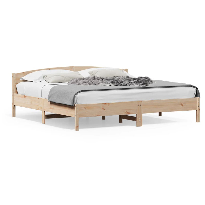 Peggy Solid Wood Bed, Natural, Super King (6')