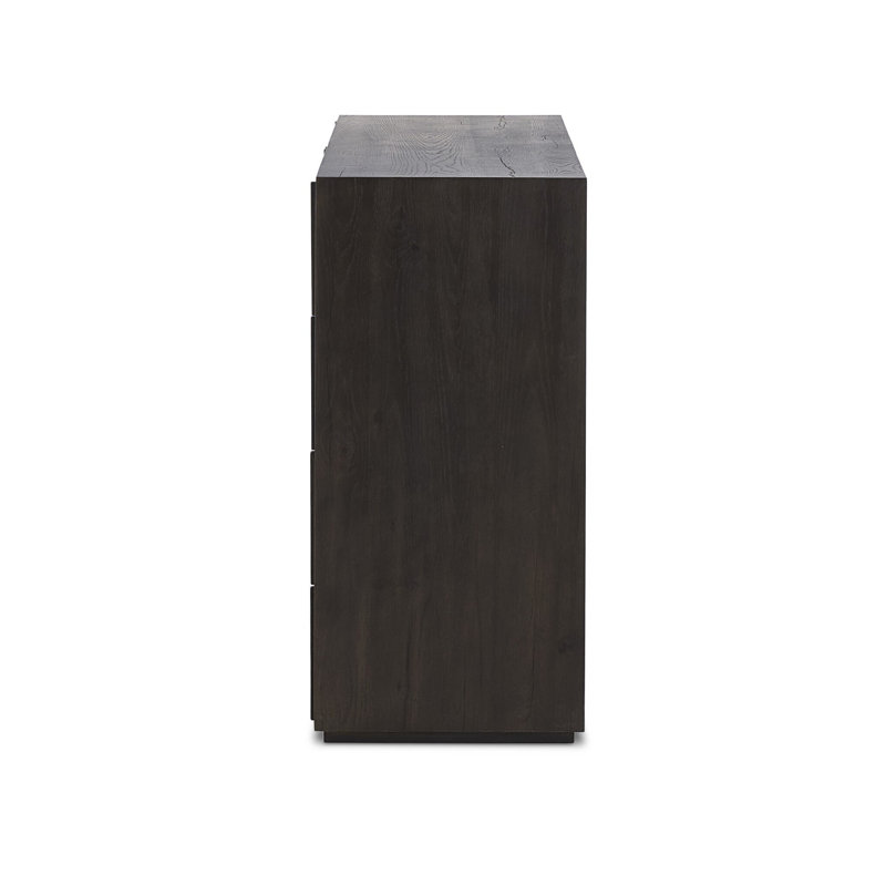 Leo 8 Drawer Dresser-Rustic Light Natural Oak, Smoked Black