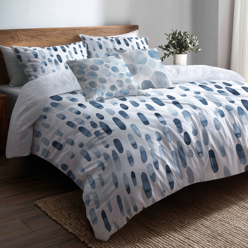 Ensemble d'édredon abstrait 6 pièces - Ensemble de literie moderne Dash Flow, Queen Comforter + 5 Additional Pieces