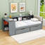 Lit en bois à deux tiroirs Northup avec station de charge et tablettes-879577633-879577635
