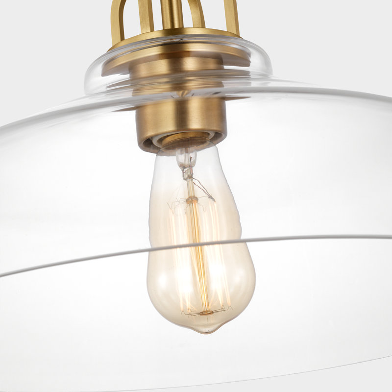 Luminaire suspendu Payton, H 8,38 po x l 15 po x P 15 po, Laiton satiné