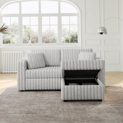 Comfortable Two-Person Modular Sofa With Hydraulic Lift And Hidden Storage