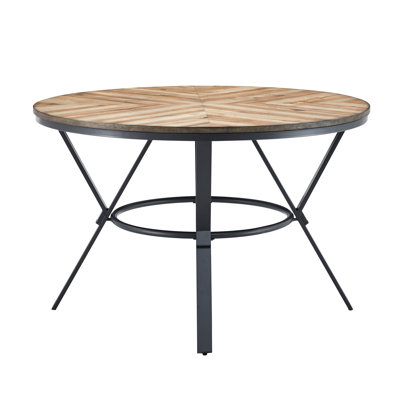 Elegant Indoor Table With Birch And Metal Legs Industrial