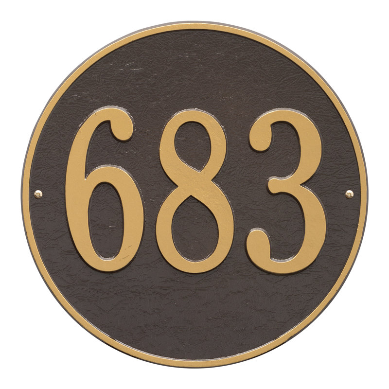 Plaque d'adresse murale 1 ligne, Bronze et doré, Oui