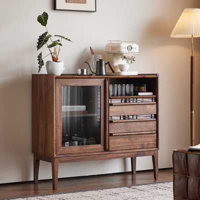 Buffet décoratif rétro couleur noyer