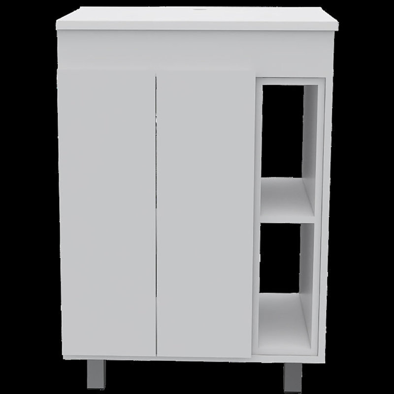 Meuble-lavabo blanc 2 pièces - Capacité de rangement généreuse, design moderne, options et style