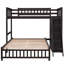 Lit superposé simple au-dessus d'un lit double en bois avec 6 compartiments et système de tablettes personnalisables - Design coloré, 6 tiroirs, tablettes polyvalentes-218756035-218756037