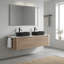 Meuble-lavabo mural de 60 pouces avec lavabo double ovale noir à rayures et tiroirs de rangement-381137888-381137889-381137901
