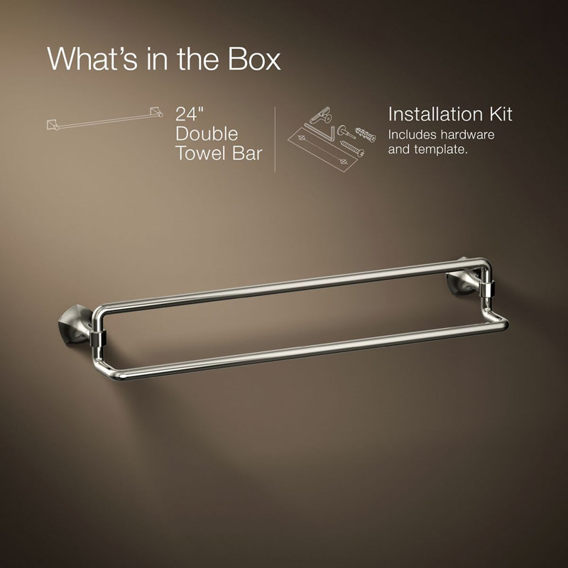 Occasion 24 In. Double Towel Bar, Polished Nickel
