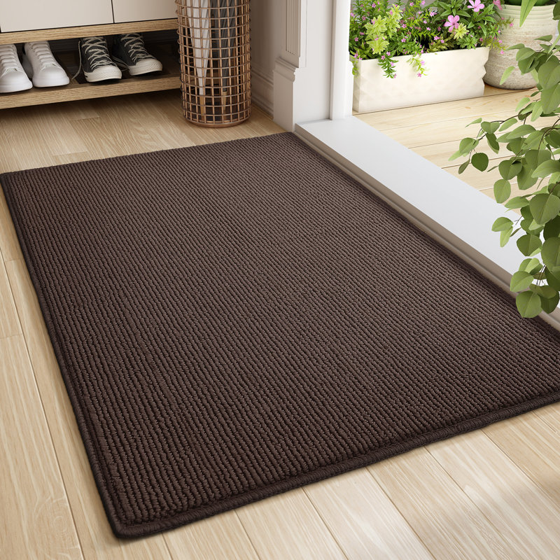 Spanos Non-Slip Indoor / Outdoor Doormat, Brown, 27.5" W x 59" L