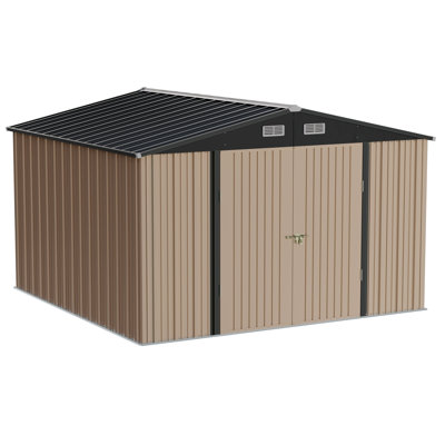 10 ft. W x 10 ft. D Metal Storage Shed with Ventilation Fan