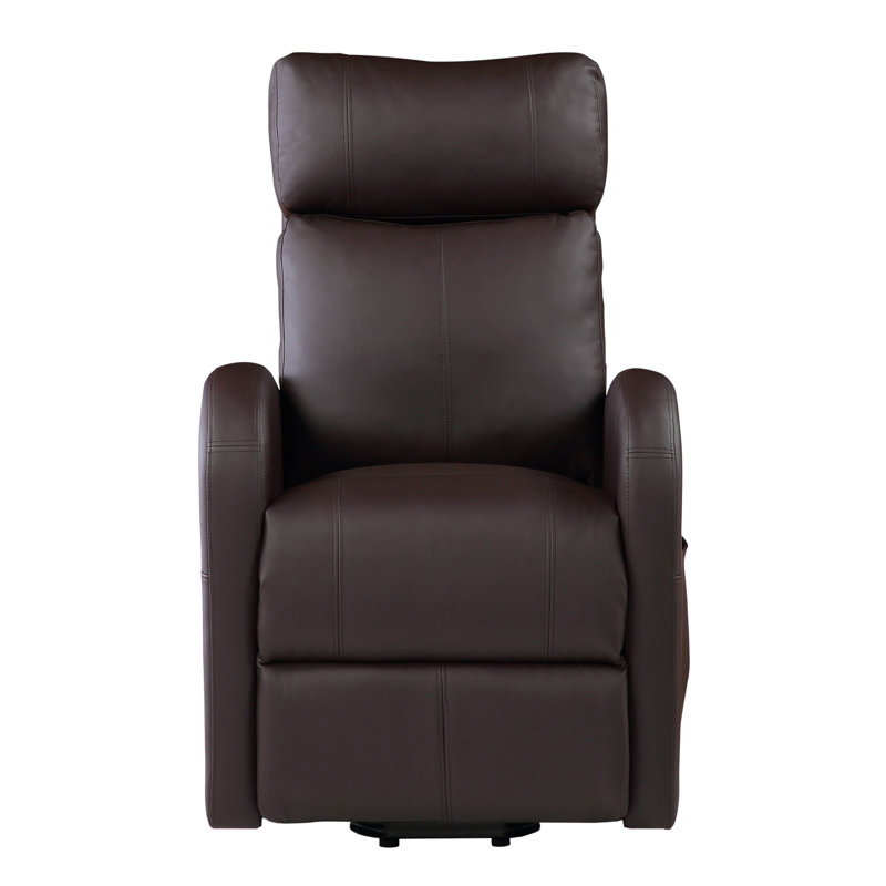 Minocqua Upholstered Home Theater Seat, Brown Faux Leather