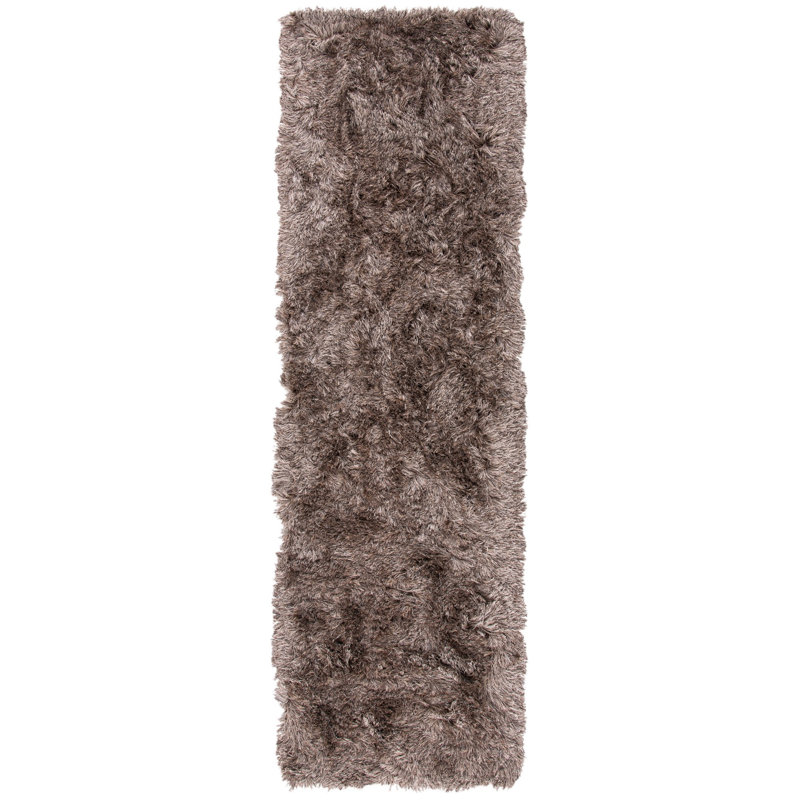 Cimah Shag Hand Tufted Performance Solid Color Rug, Runner 2'3" x 14'