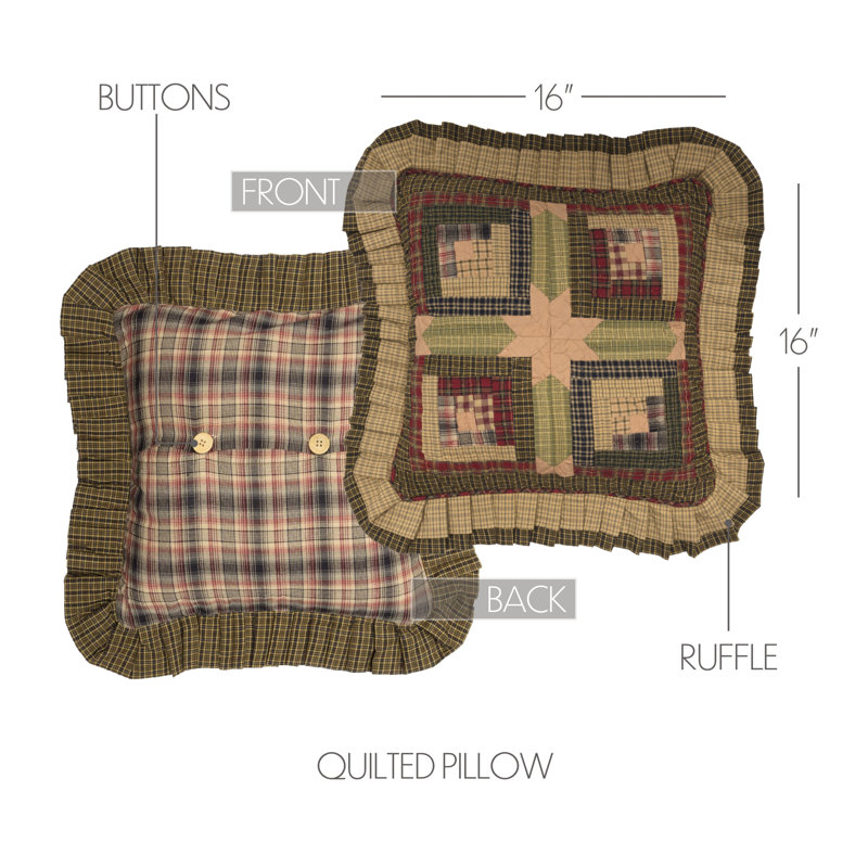 Tea Cabin Square Cotton Pillow Cover & Insert
