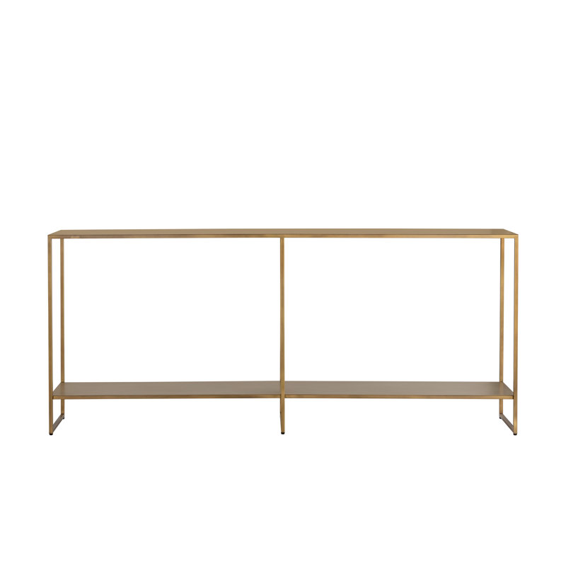 80'' W Console Table, Antique Brass