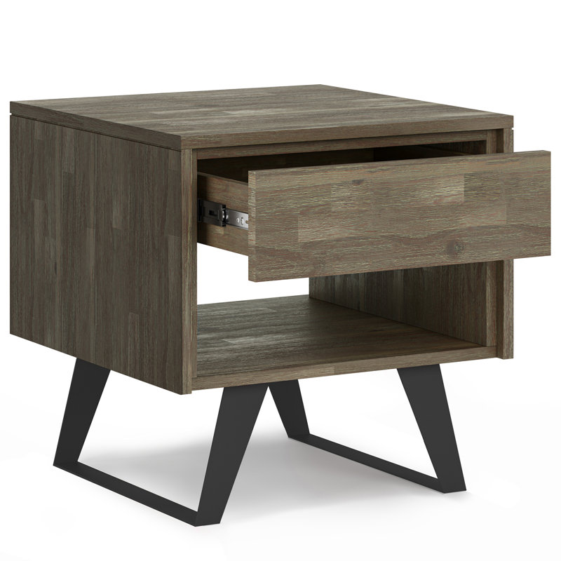 Modern - End Table - Distressed Grey, Gray/Brown