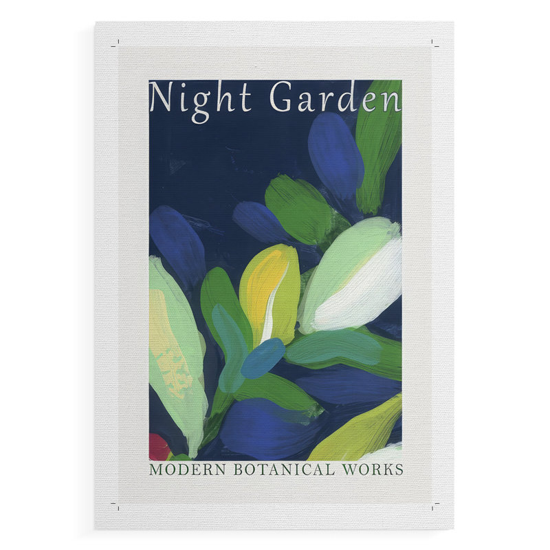 Affiches d'exposition Night Garden II - impression sur toile seulement - NON-CADRE, H 12 po x l 8 po