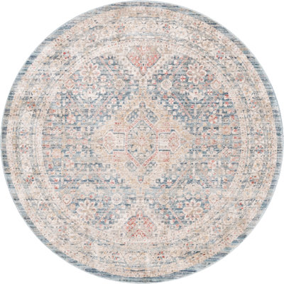 Tapis bleu / beige Araya