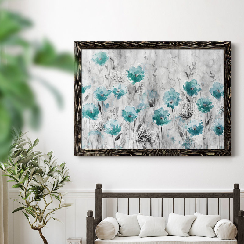 Poppy Garden - Peinture sur toile encadrée, Noir, H 37,5 po x l 27,5 po x P 1,5 po