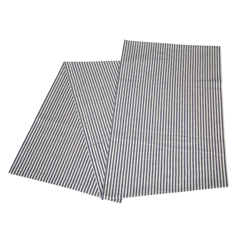 Lyndsay Stripes Cotton Table Runner, Blue