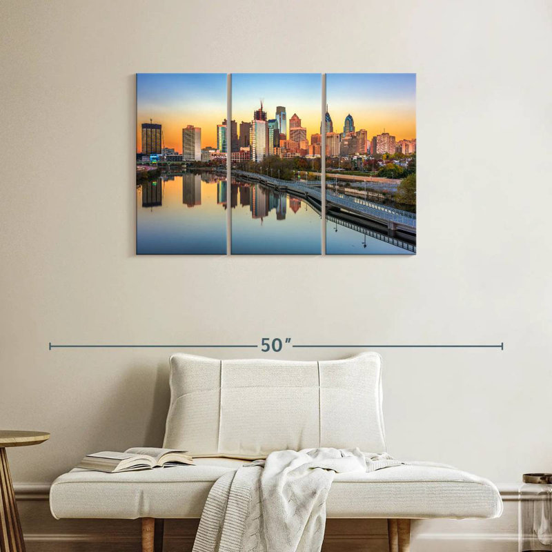 Philadelphie, reflet de l'horizon, H 24 po x l 38 po