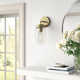 Keva Single Light Glass Dimmable Armed Sconce