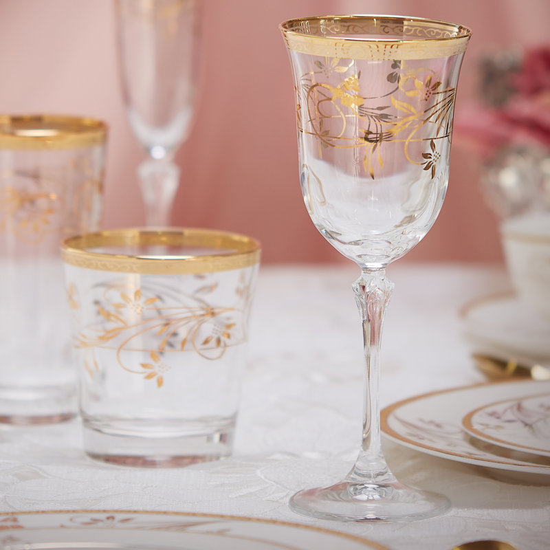 4 verres à vin en cristal rouge sans plomb, 7 oz