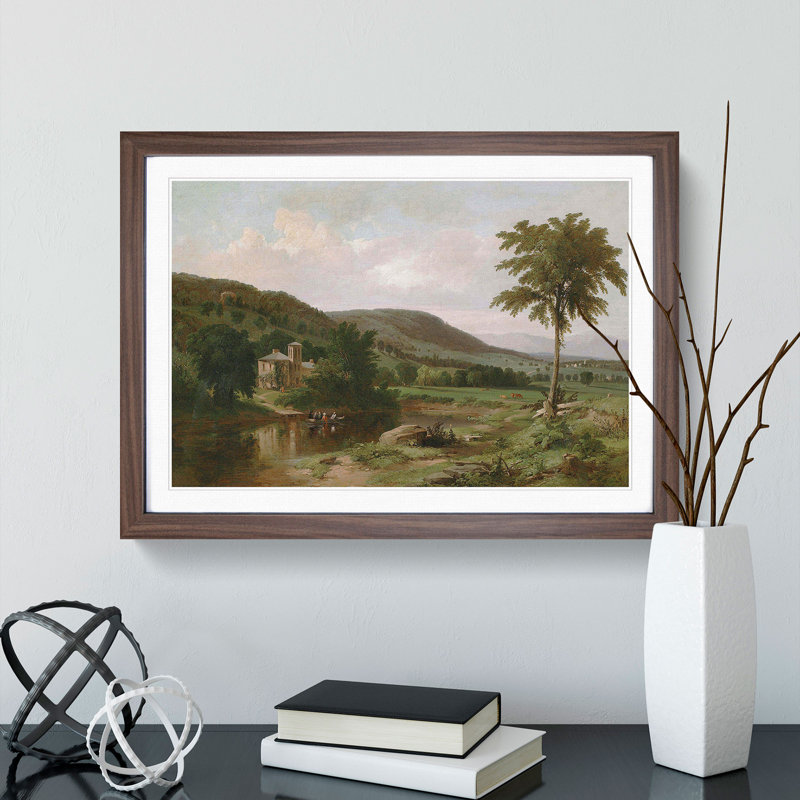 Summer Idyll by Thomas Cole - Picture Frame Painting, Walnut Framed, 27cm H x 36cm W x 2cm D