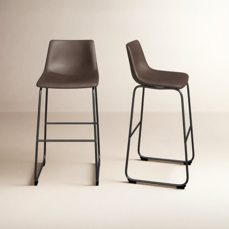 Dorielle Upholstered Counter Stool, Brown, Bar Stool (29" Seat Height)