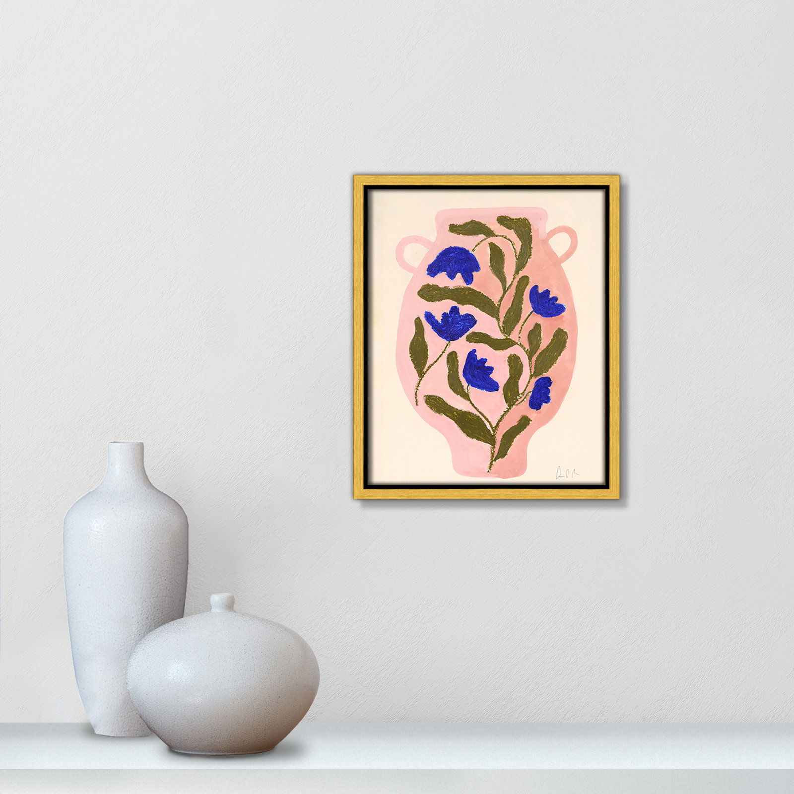 Vase No. 01 Print by Camilla Bergqvist, 11.5" H x 9.5" W, Gold