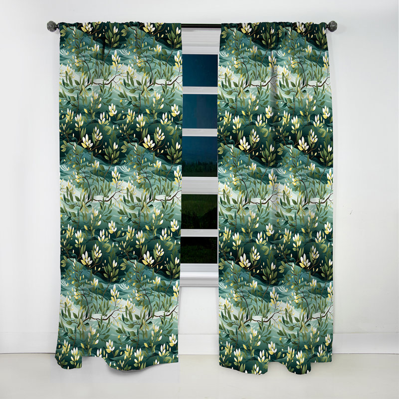 Mangrove Serenity Tropical Motif III - Rideau floral - Rideau occultant floral - 1 panneau, L 52 po x L 84 po