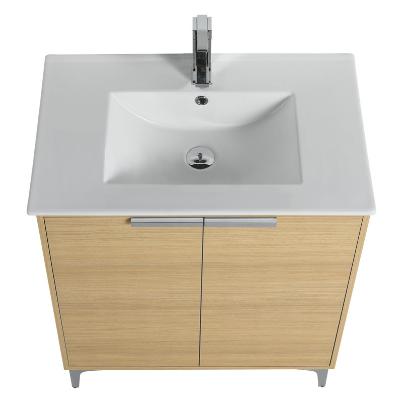 Ensemble de meuble-lavabo simple 30 po Deeone, Chrome poli