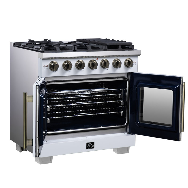 Cuisinière à gaz 36 portes Capriasca, Blanc