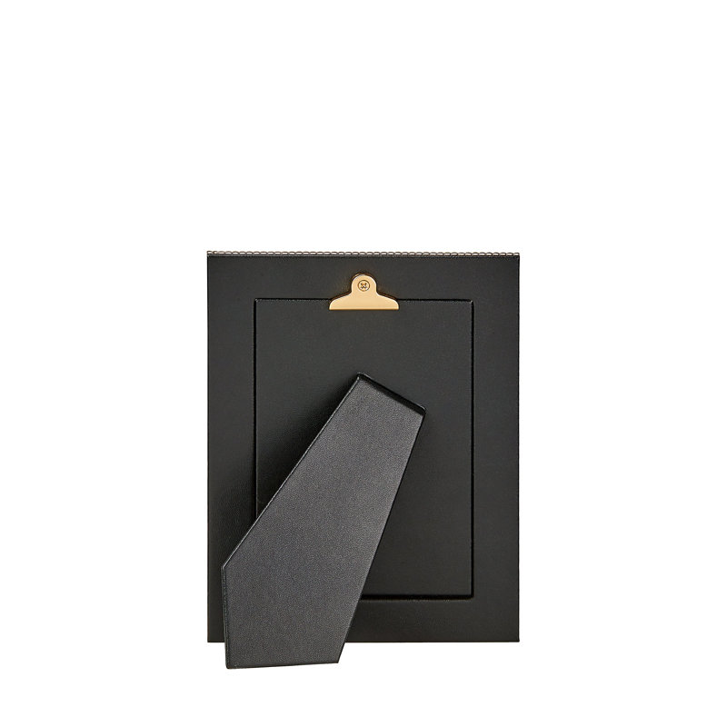 Leather Picture Frame, Gold, 4" W x 6" H
