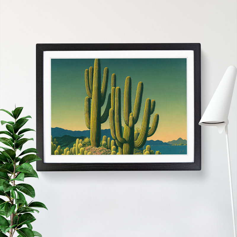 Wild Cactus - Framed Print, Black Framed, 46cm H x 64cm W x 2cm D