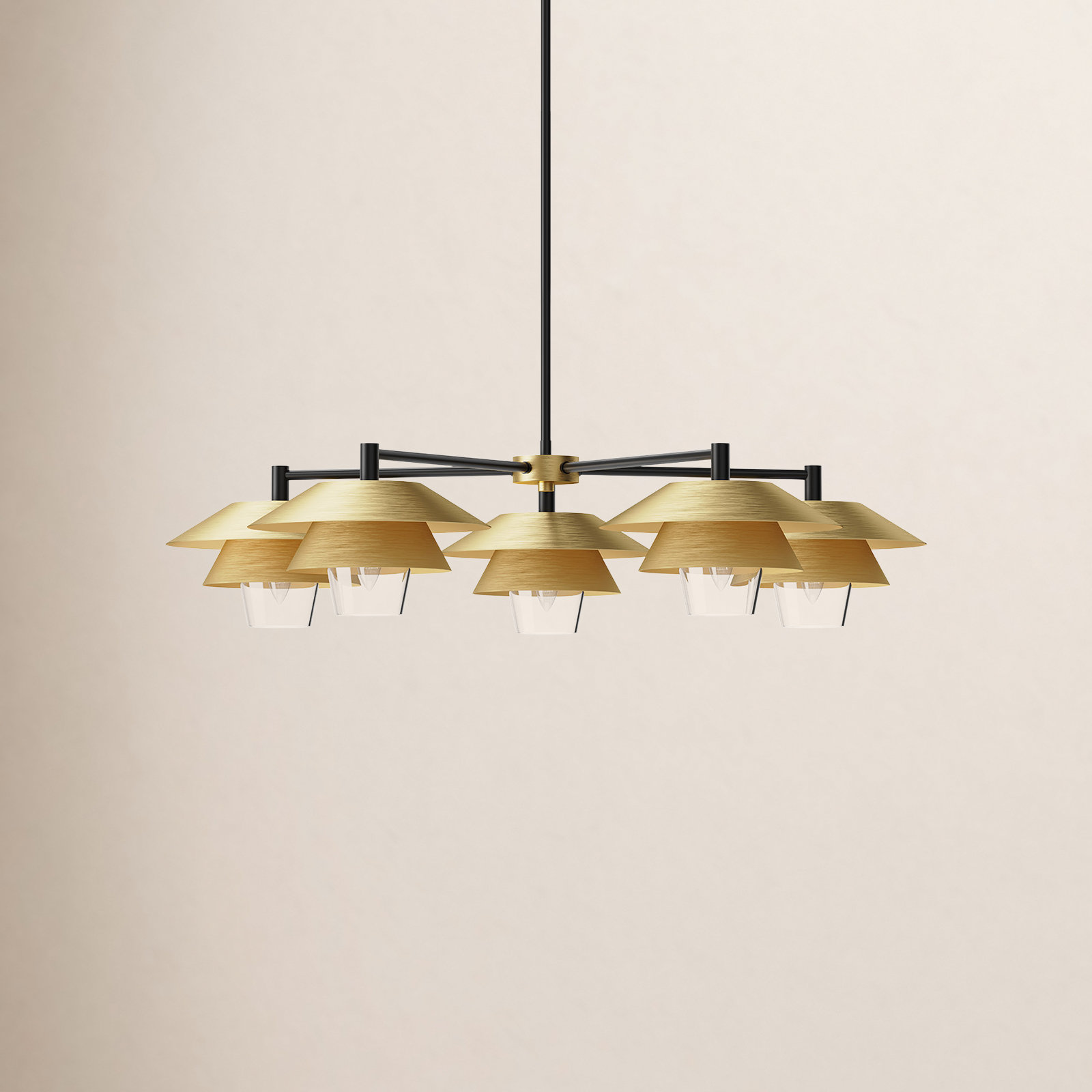 Davant 5 - Light Chandelier, Brushed Gold