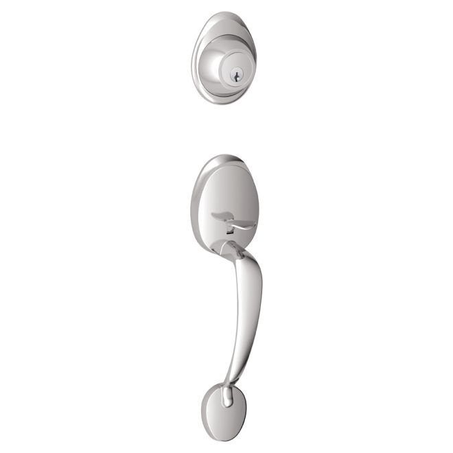 Ensemble de poignée d'extérieur avec pêne dormant J Series (partie intérieure vendue séparément), Chrome poli